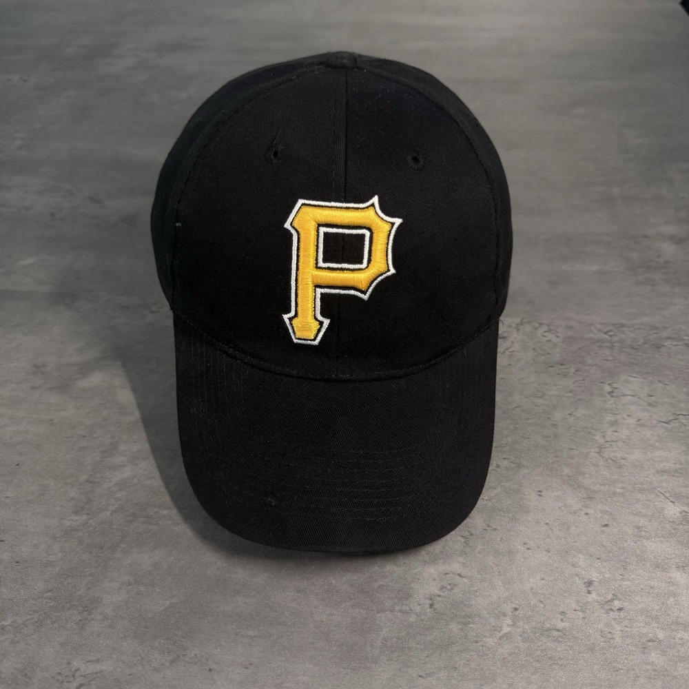 Pittsburgh Pirates Hat Black Yellow Dad Cap Low Profile Adjust Strap Trucker Cap